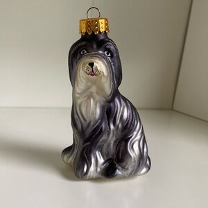 Grey & White Long-haired Dog Ornament EUC Christmas holiday pets Maltese target